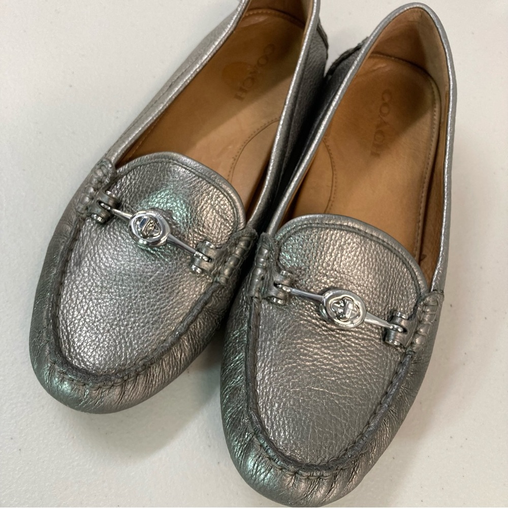 Coach Silver Leather Arlene Driving Moccasin - Picture 11 of 16